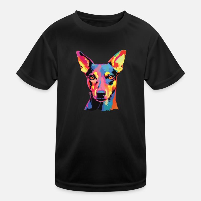 Wasserfarben Farbenfroher Glatthaar-Foxterrier Kinder Funktions-T-Shirt