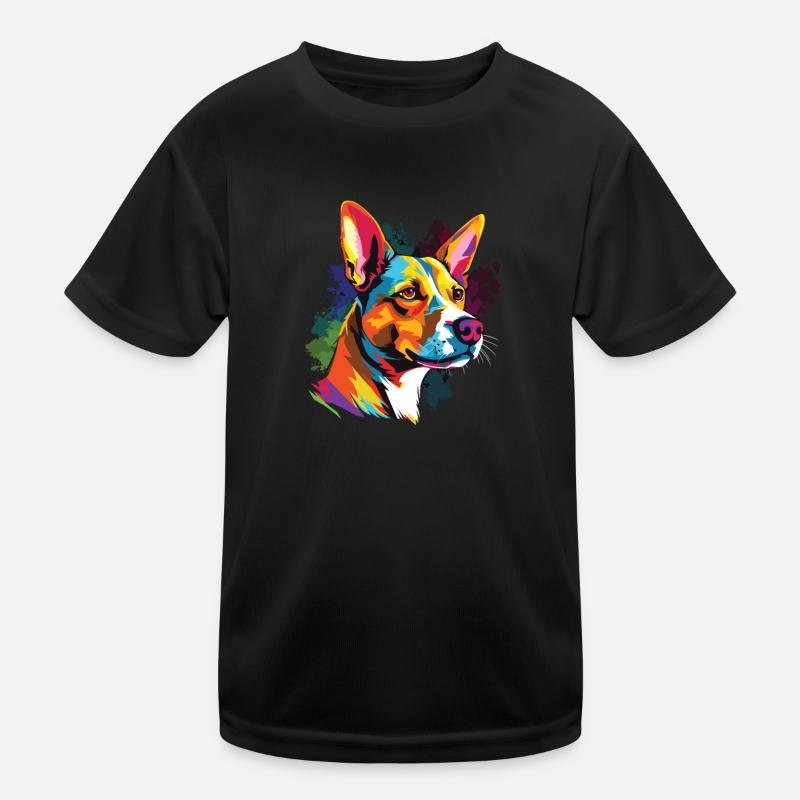 Aquarelle Coloré Basenji T-shirt sport Enfant