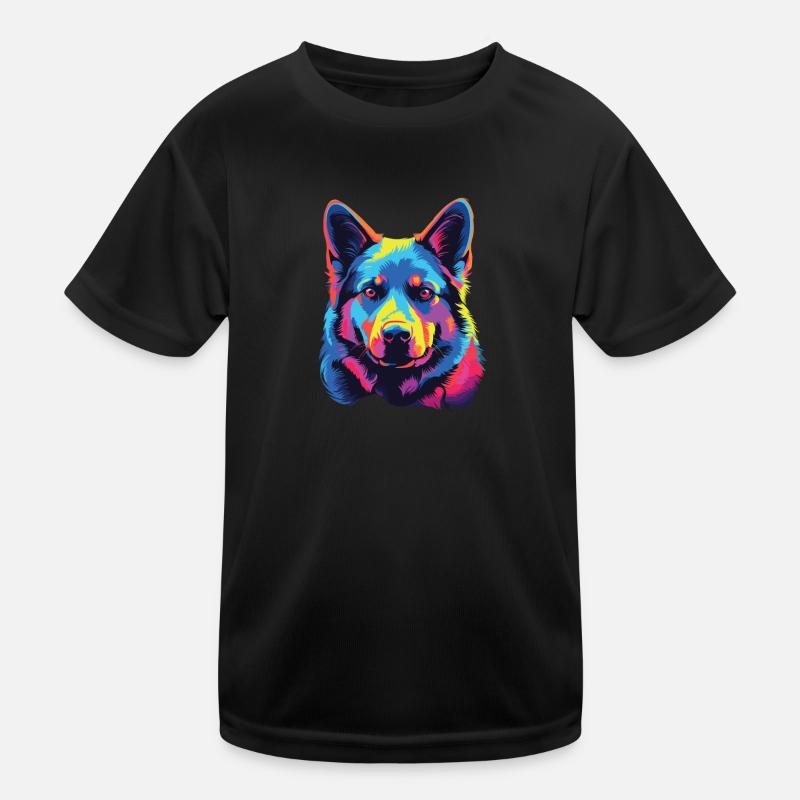 Wasserfarben Farbenfroher Norwegischer Elchhund Kinder Funktions-T-Shirt