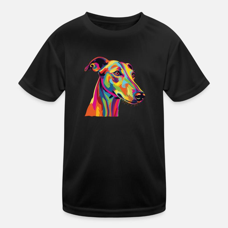 Aquarelle lévrier coloré T-shirt sport Enfant
