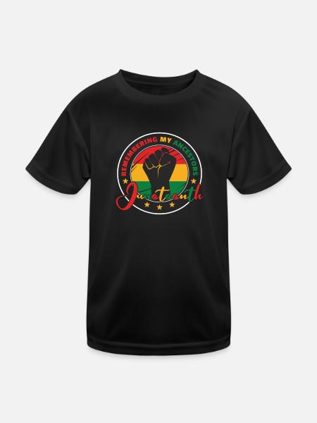 Juneteenth Se souvenir de mes ancêtres - T-shirt sport Enfant - noir - Devant
