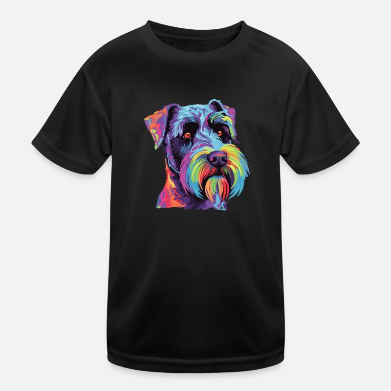 Wasserfarben Farbenfroher Standard Schnauzer Kinder Funktions-T-Shirt