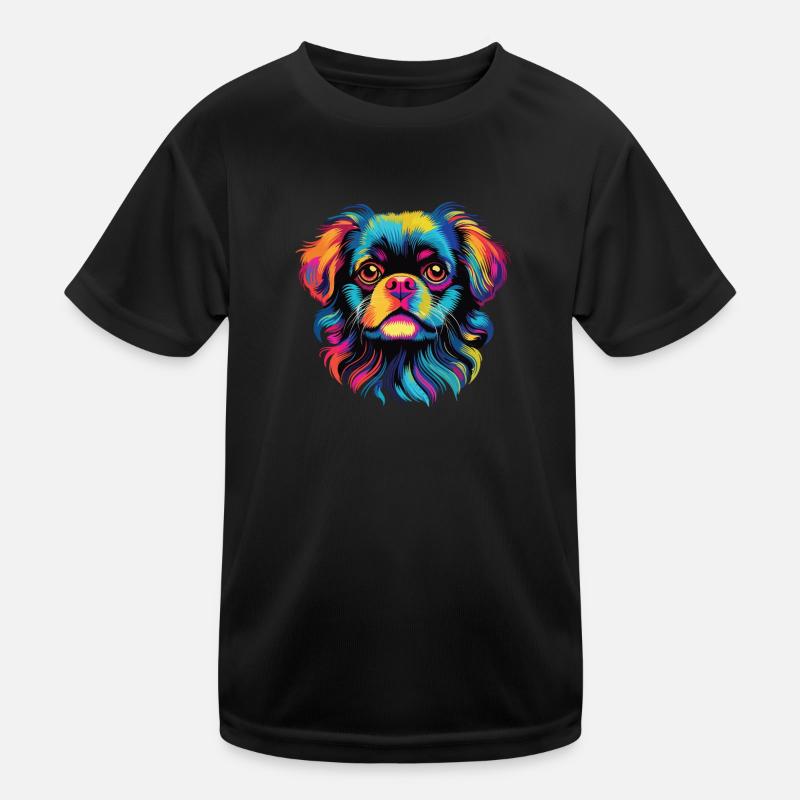 Wasserfarben Farbenfroher Tibet Spaniel Kinder Funktions-T-Shirt