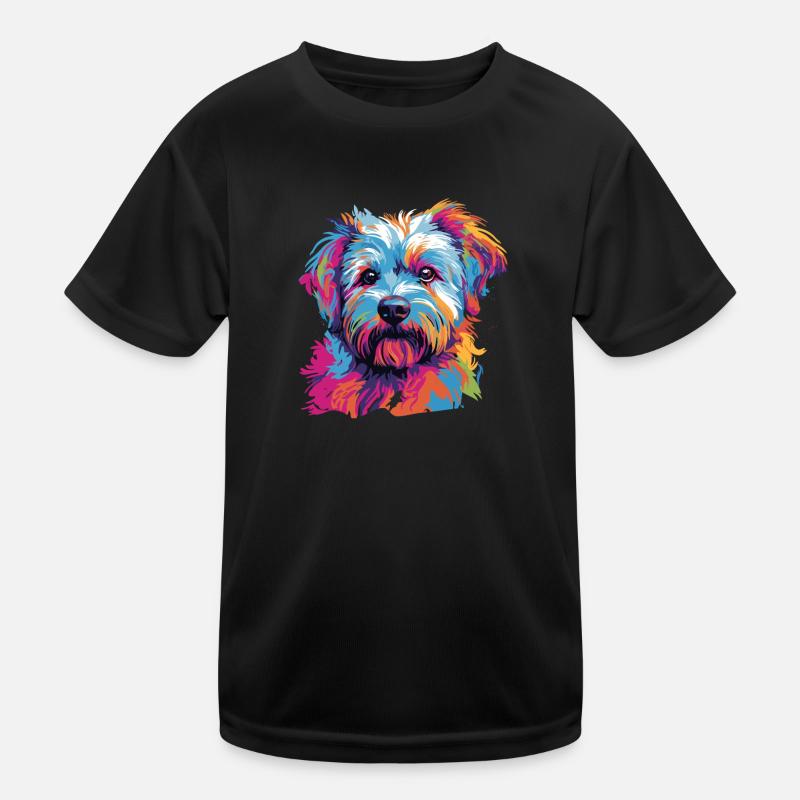 Aquarelle colorée Dandie Dinmont Terrier T-shirt sport Enfant