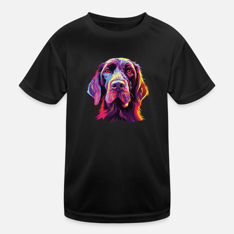 Wasserfarben Farbenfroher Deutsch Drahthaar Kinder Funktions-T-Shirt