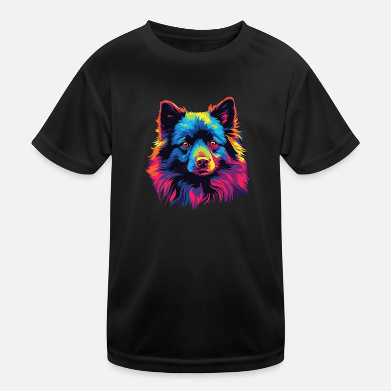 Wasserfarben Farbenfroher Schipperke Kinder Funktions-T-Shirt