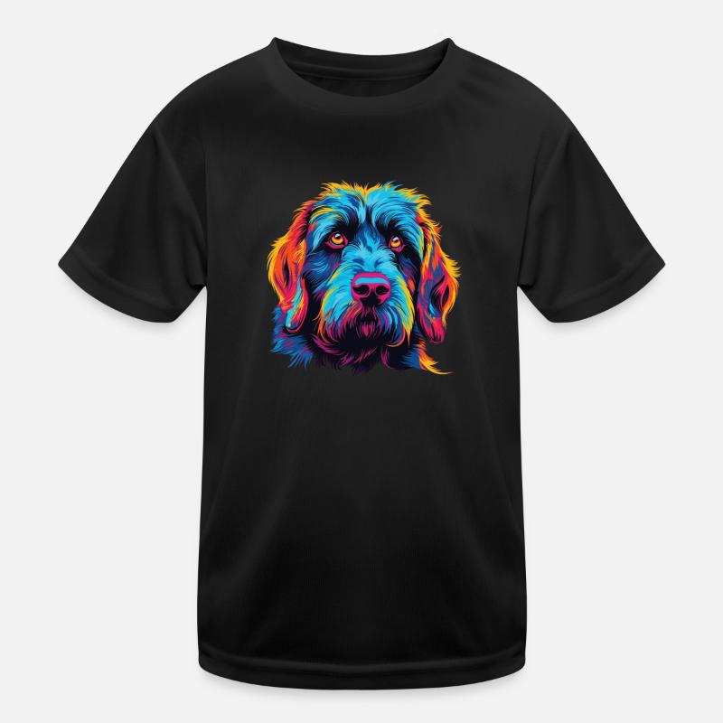 Aquarelle colorée Griffon Korthals T-shirt sport Enfant