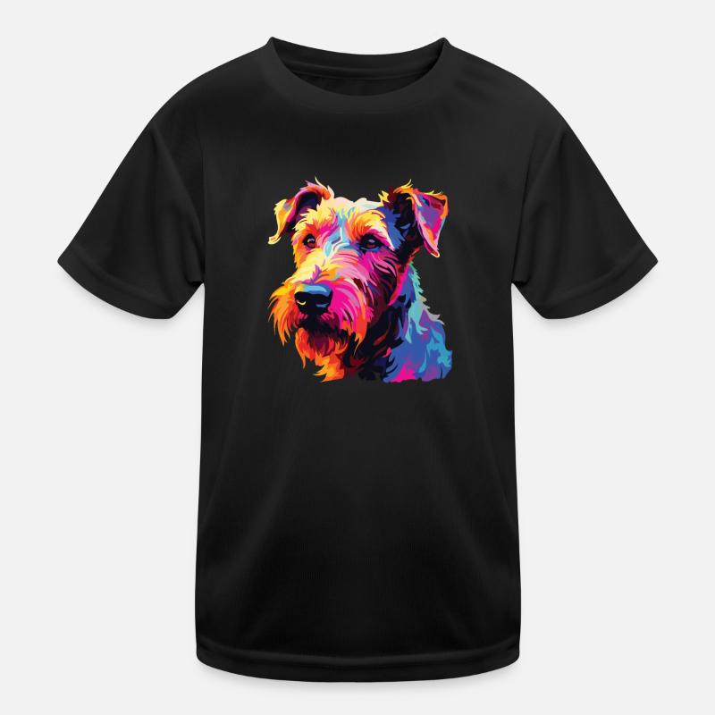 Wasserfarben Farbenfroher Irish Terrier Kinder Funktions-T-Shirt