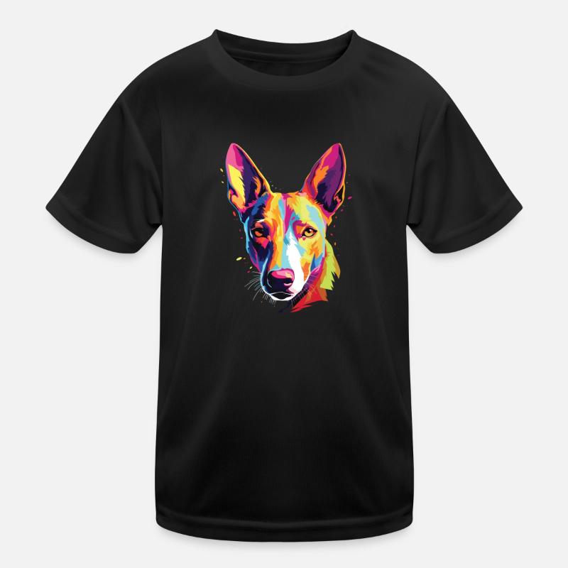 Wasserfarben Farbenfroher Basenji Kinder Funktions-T-Shirt