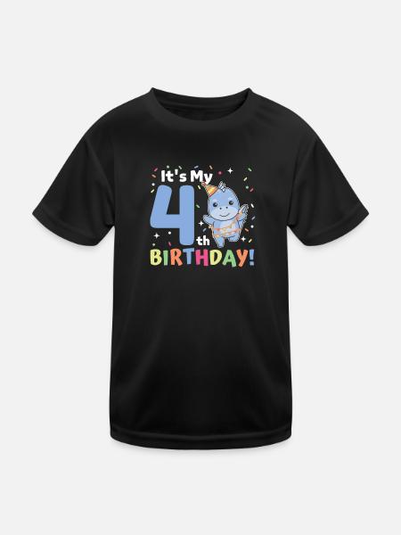 Dino pour les enfants de 4 ans - T-shirt sport Enfant - noir - Devant