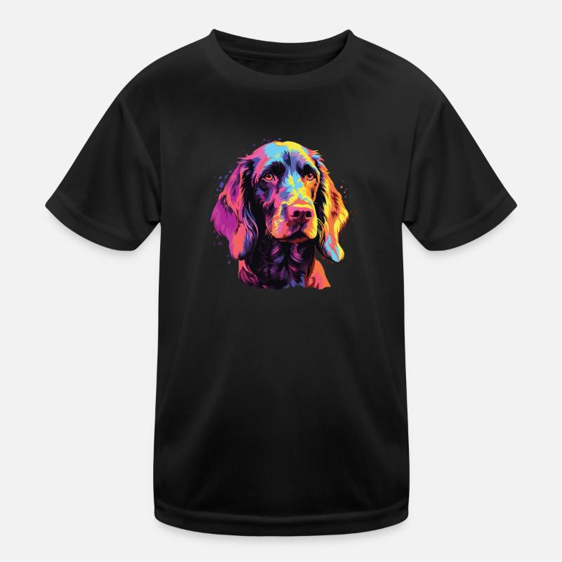 Wasserfarben Farbenfroher Deutsch Drahthaar Kinder Funktions-T-Shirt