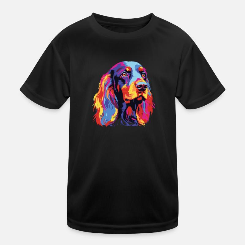 Aquarelle colorée Gordon Setter T-shirt sport Enfant