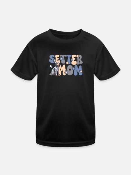 English Blue Setter Groovy Setter Mama - Kids Functional T-Shirt - black - Front