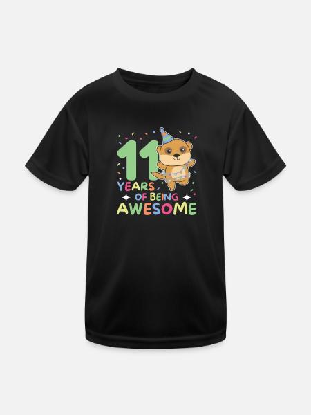 Suricate pour ses 11 ans Enfants onze ans - T-shirt sport Enfant - noir - Devant