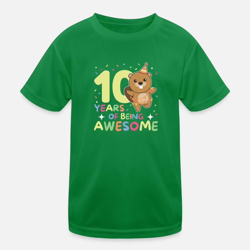 Castor pour ses 10 ans Enfants de dix ans T-shirt sport Enfant
