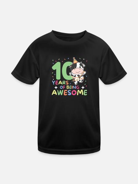 Vache pour les enfants de 10 ans - T-shirt sport Enfant - noir - Devant