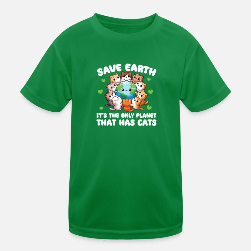Ist der einzige Planet mit Katzen Earth Day Kinder Funktions-T-Shirt