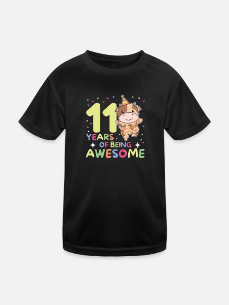 Vache pour 11e anniversaire enfants de onze ans - T-shirt sport Enfant - noir - Devant