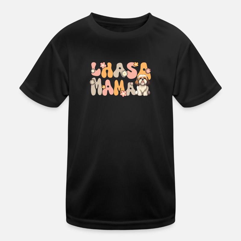 Lhasa Apso Groovy Lhasa Mama Kids Functional T-Shirt