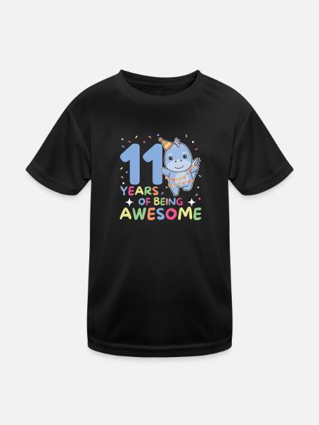 Dino pour ses 11 ans enfants de onze ans - T-shirt sport Enfant - noir - Devant
