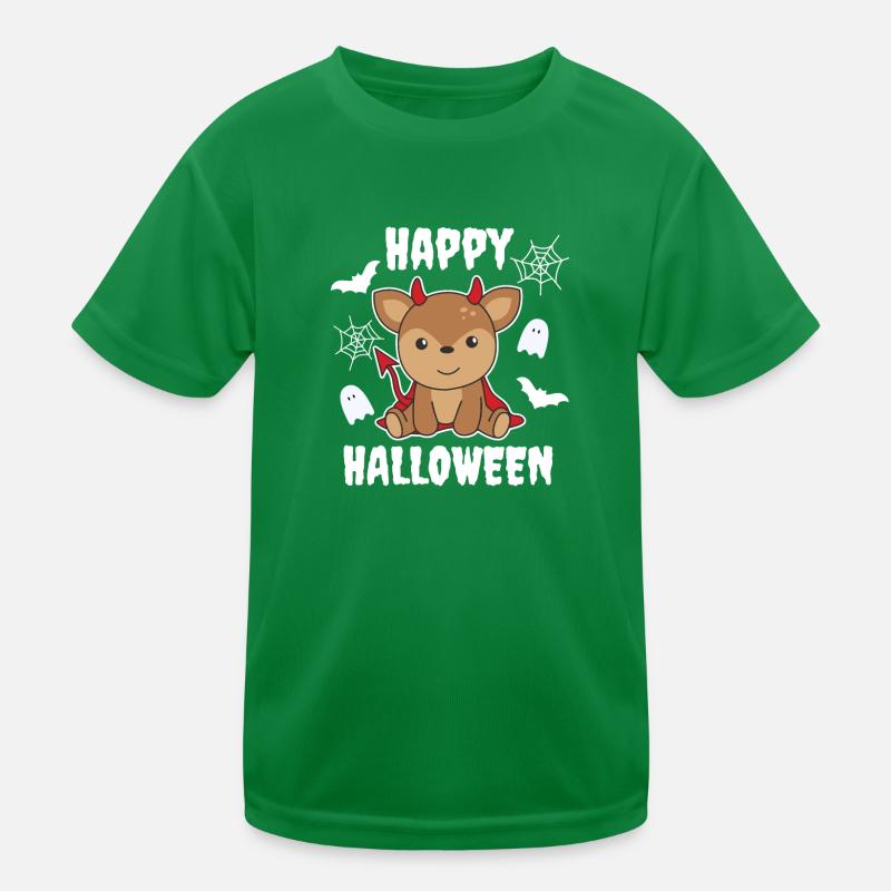 Cerf Joyeux Halloween Mignon Diable Sorcières Costume T-shirt sport Enfant