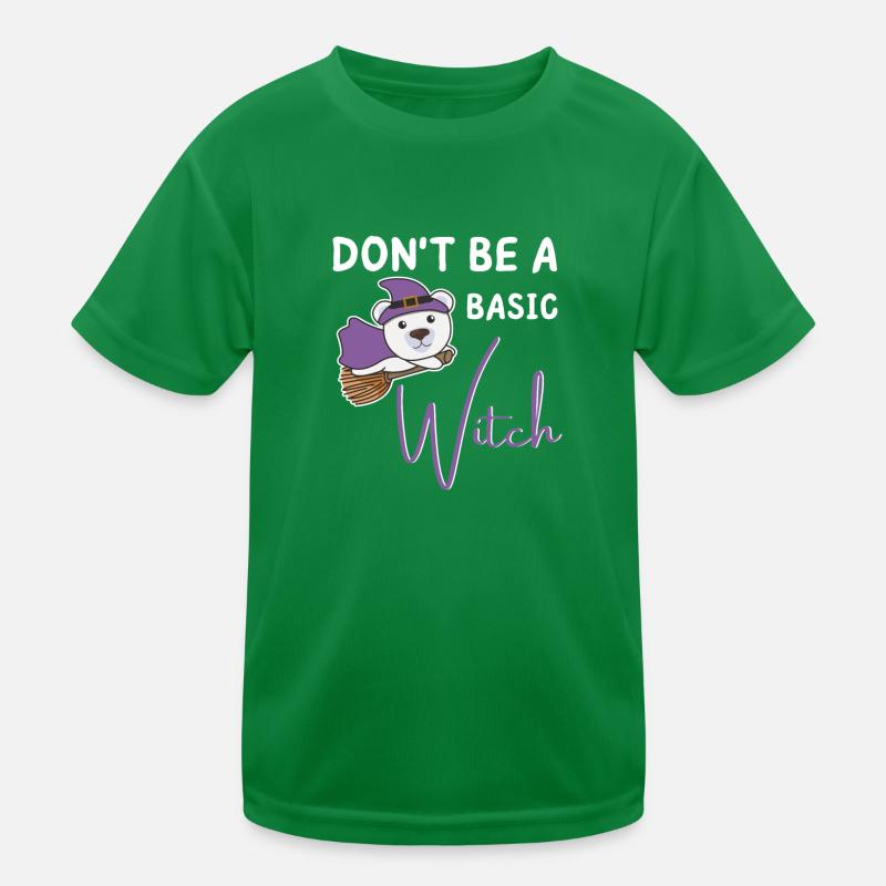 Eisbär Halloween Hexe Hexen don't be a basic witch Kinder Funktions-T-Shirt