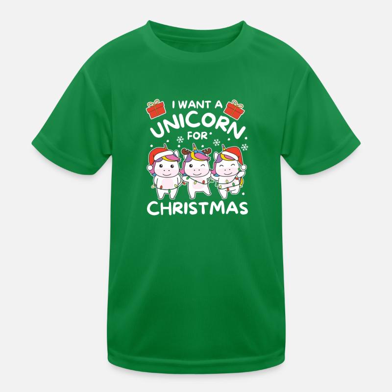 Ich will ein Einhorn zu Weihnachten süße Einhörner Kinder Funktions-T-Shirt