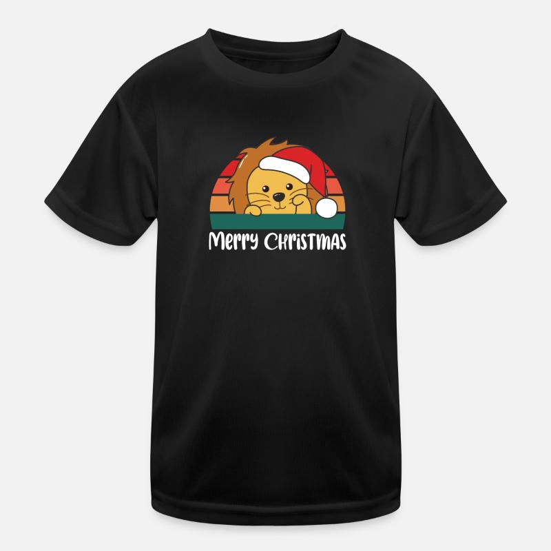 Joyeux Noël Rétro Lion Noël T-shirt sport Enfant