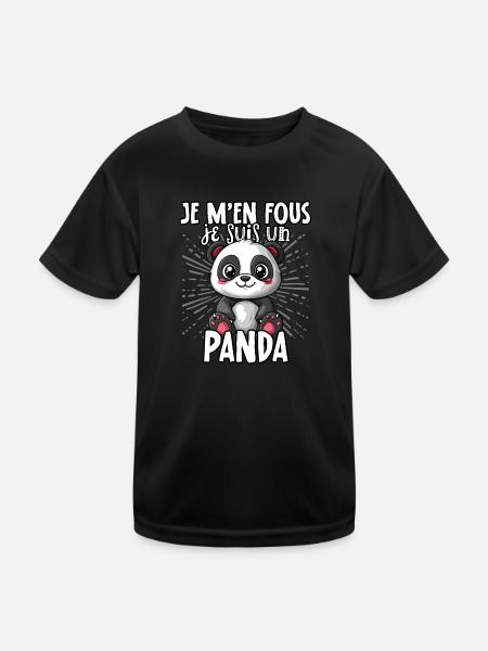 Je m’en fous je suis un panda - sweet panda - T-shirt sport Enfant - noir - Devant
