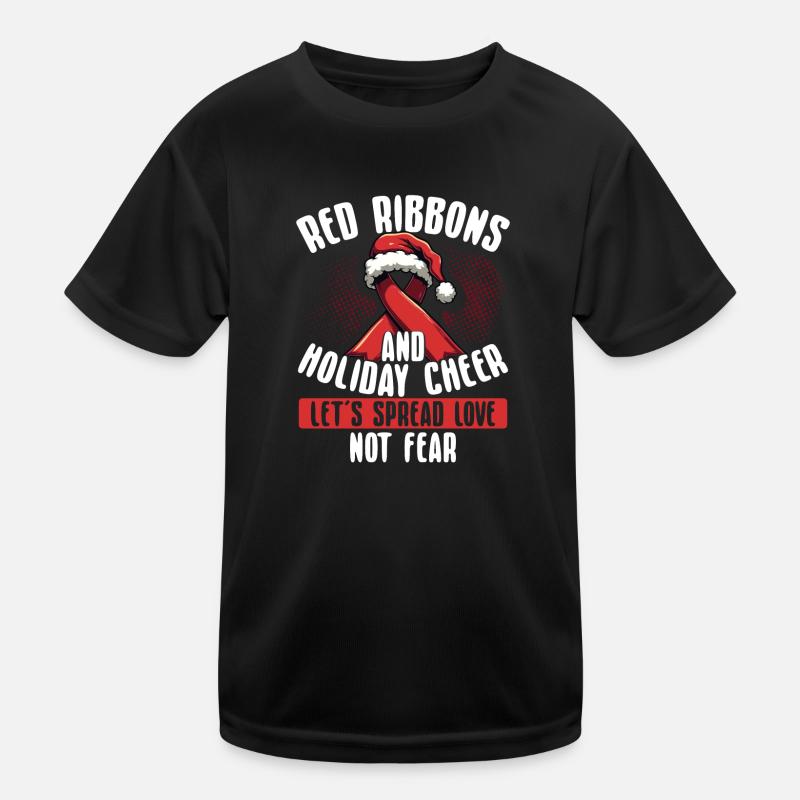 Les rubans rouges répandent l’amour, pas la peur, T-shirt sport Enfant