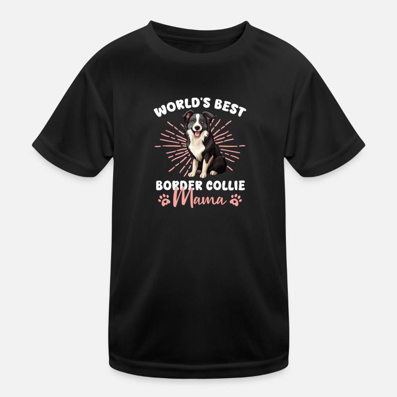 Border Collie Dog Border Collie Mama Kinder Funktions-T-Shirt