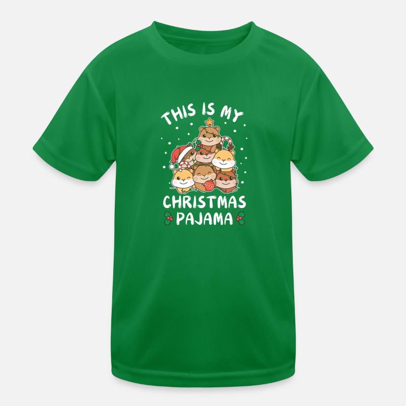 Weihnachten Hamster Weihnachts Schlafanzug Kinder Funktions-T-Shirt