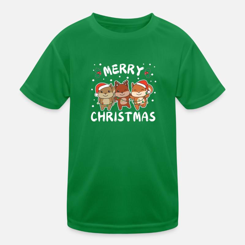 Merry Christmas süßes Eichhörnchen Kinder Funktions-T-Shirt