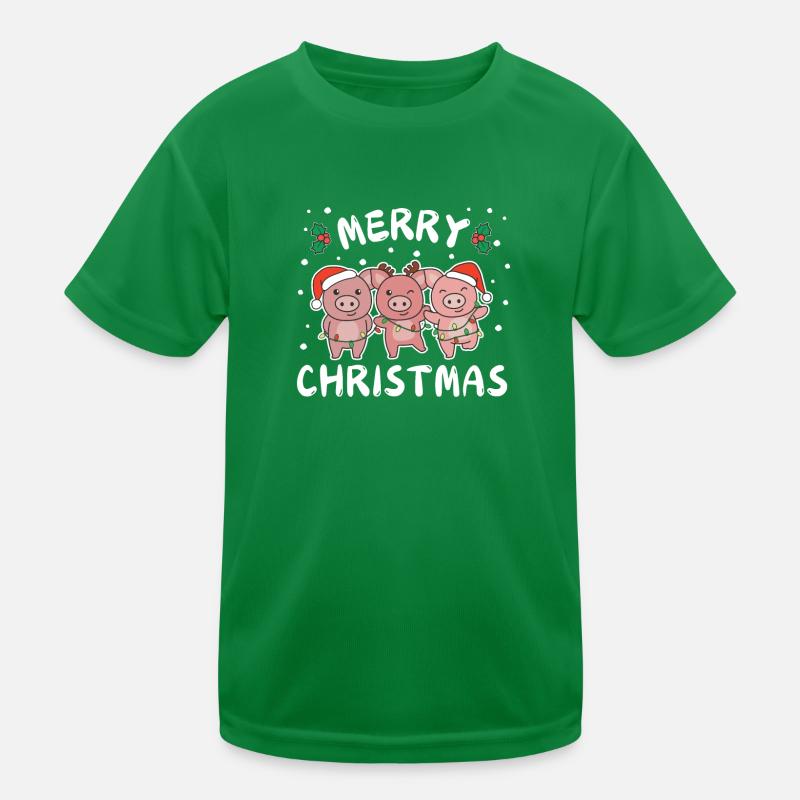Joyeux Noël Doux Cochon Noël T-shirt sport Enfant