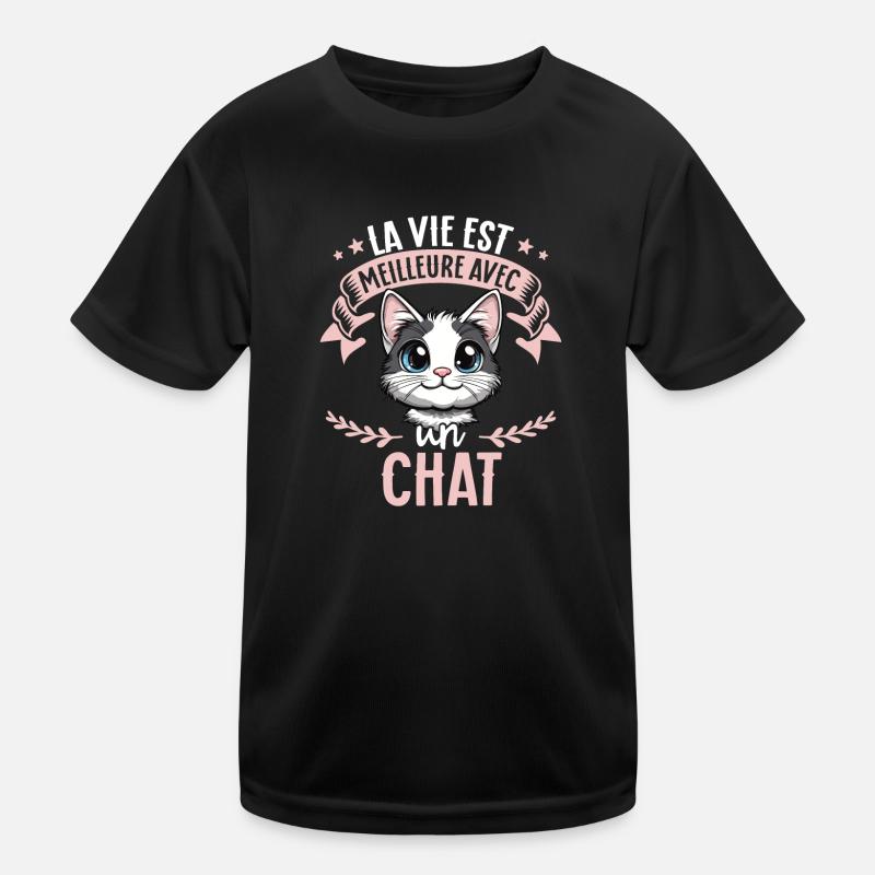 La vie est meilleure avec un chat T-shirt sport Enfant