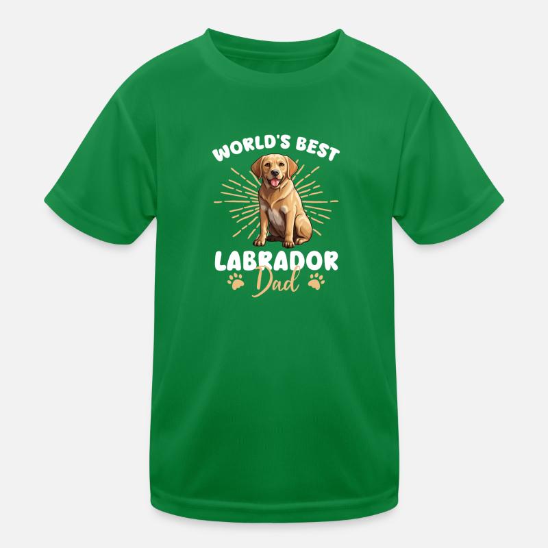 Labrador Retriver Groovy Labrador Dad Kids Functional T-Shirt