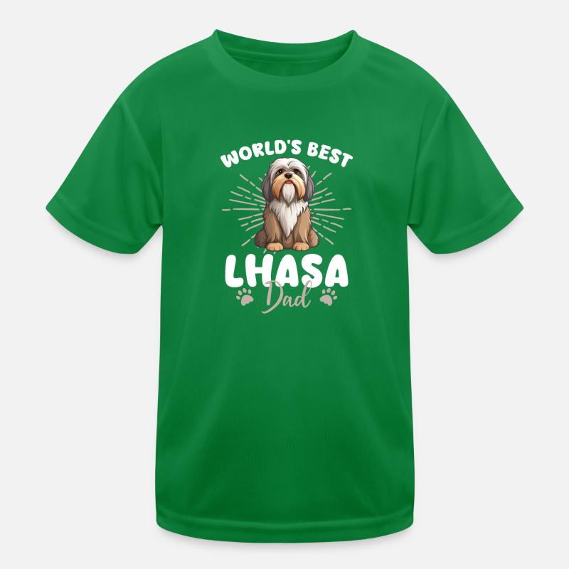Lhasa Apso Groovy Lhasa Dad Kids Functional T-Shirt