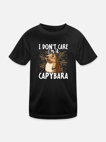 I don't care I'm a capybara - sweet capybara - Kids Functional T-Shirt - black - Front