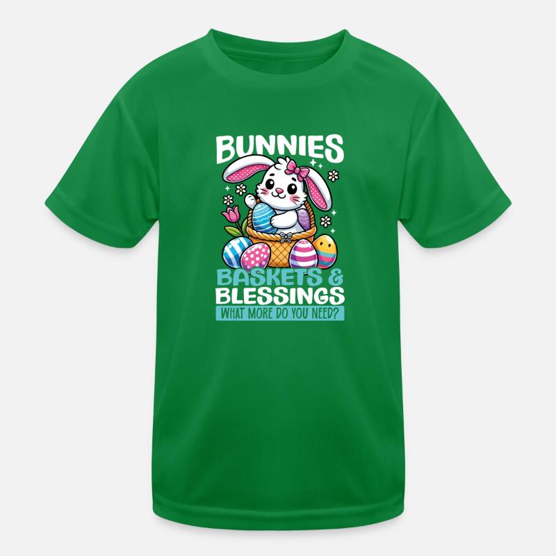 Bunny Baskets & Blessings Sweet Easter Kids Functional T-Shirt