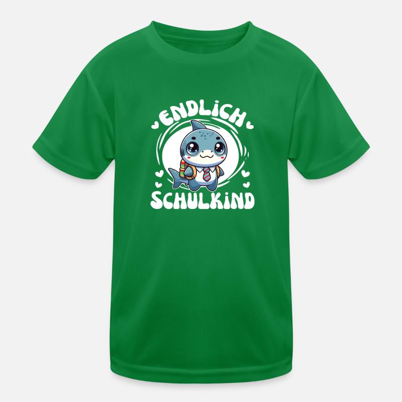 Endlich Schulkind süßer Hai zur Einschulung Kinder Funktions-T-Shirt