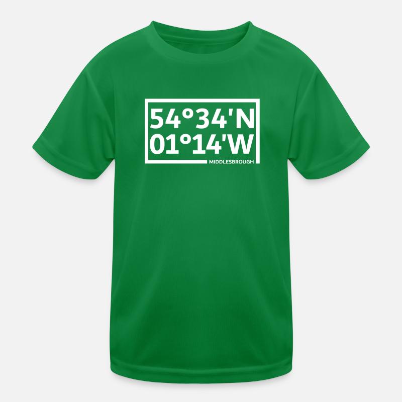 Middlesbrough Koordinaten Kinder Funktions-T-Shirt