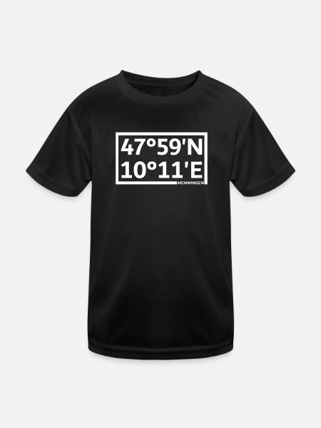 Coordonnées de Memmingen - T-shirt sport Enfant - noir - Devant