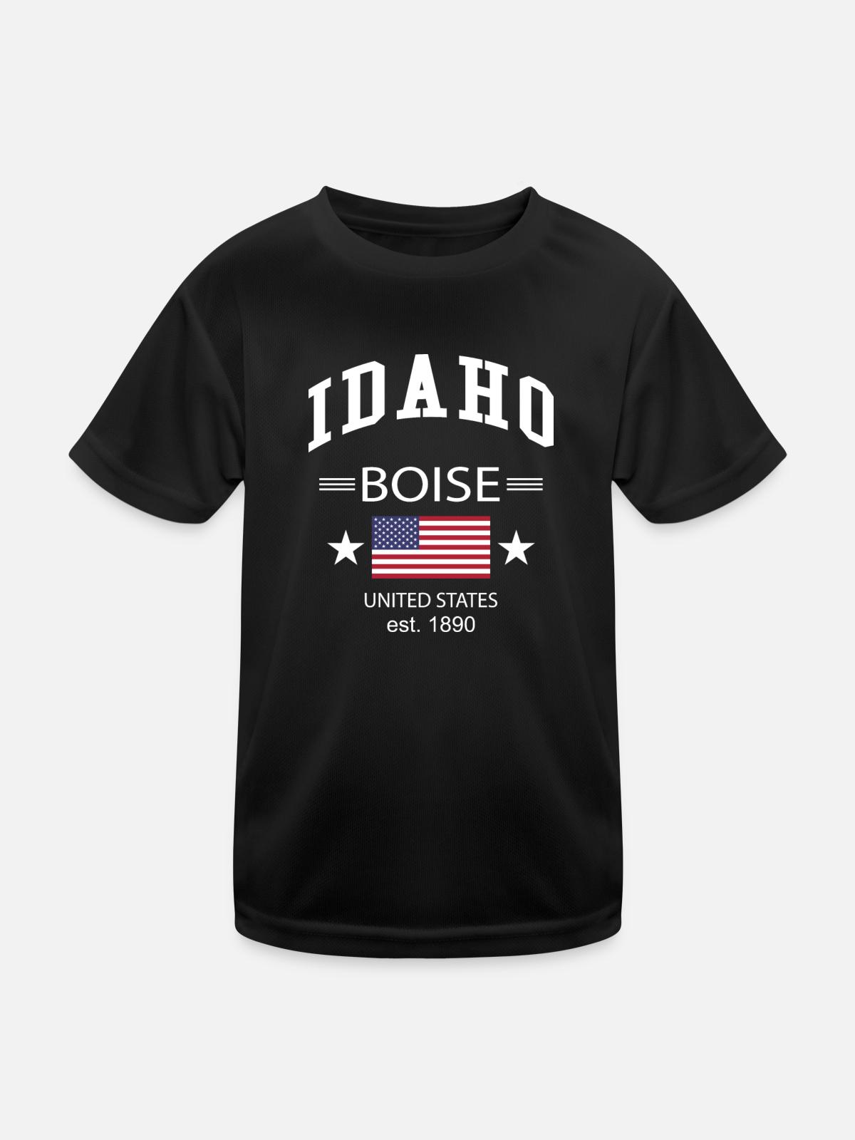 Idaho - Kinder Funktions-T-Shirt - Schwarz - Vorne
