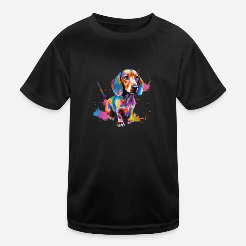 Teckel cool et coloré pour les amateurs de teckels T-shirt sport Enfant
