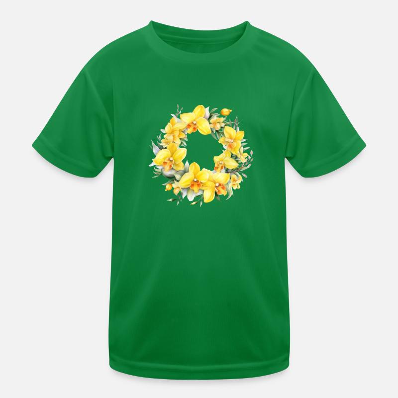 Plantes Couronne de fleurs Fleurs Orchidée Mariage jaune T-shirt sport Enfant