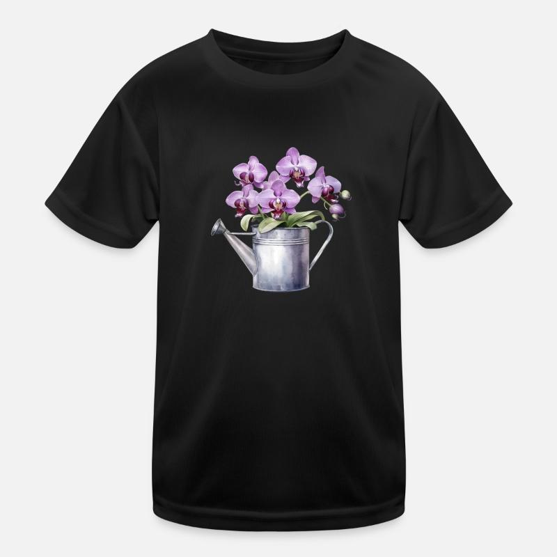 Flowers Blossoms Orchid Pink Wedding Watering Can Kids Functional T-Shirt