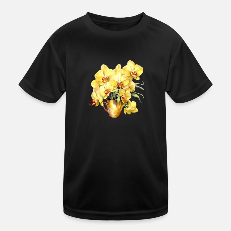 Plantes Vase Fleur Fleurs Orchidée Mariage Jaune T-shirt sport Enfant