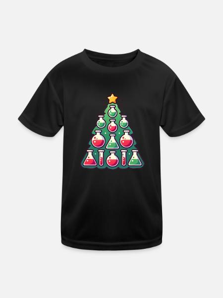 Chemistry Christmas Tree Design - Kids Functional T-Shirt - black - Front