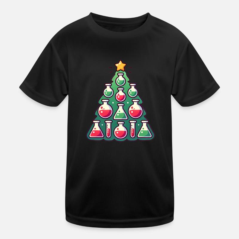 Chemistry Christmas Tree Design Kids Functional T-Shirt