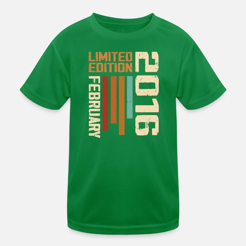 Née en Février 2016 Rétro 2016 Anniversaire T-shirt sport Enfant